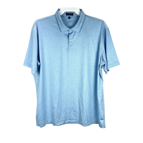 Peter Millar Other - Peter Millar Crown Crafted Short Sleeve Polo Shirt XXL Blue Tiny Flower Print